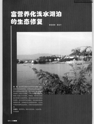 富营养化浅水湖泊中水生植被的生态恢复方法